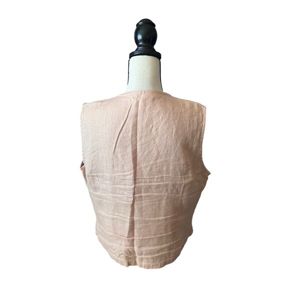 Coldwater Creek Pastel Striped Shell Button-Up Vest Multicolor Tapestry Fabric - Picture 6 of 7